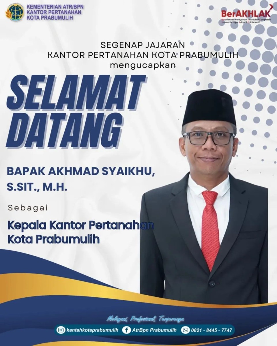Kepala Kantah Prabumulih Dijabat Ahmad Syaikhu