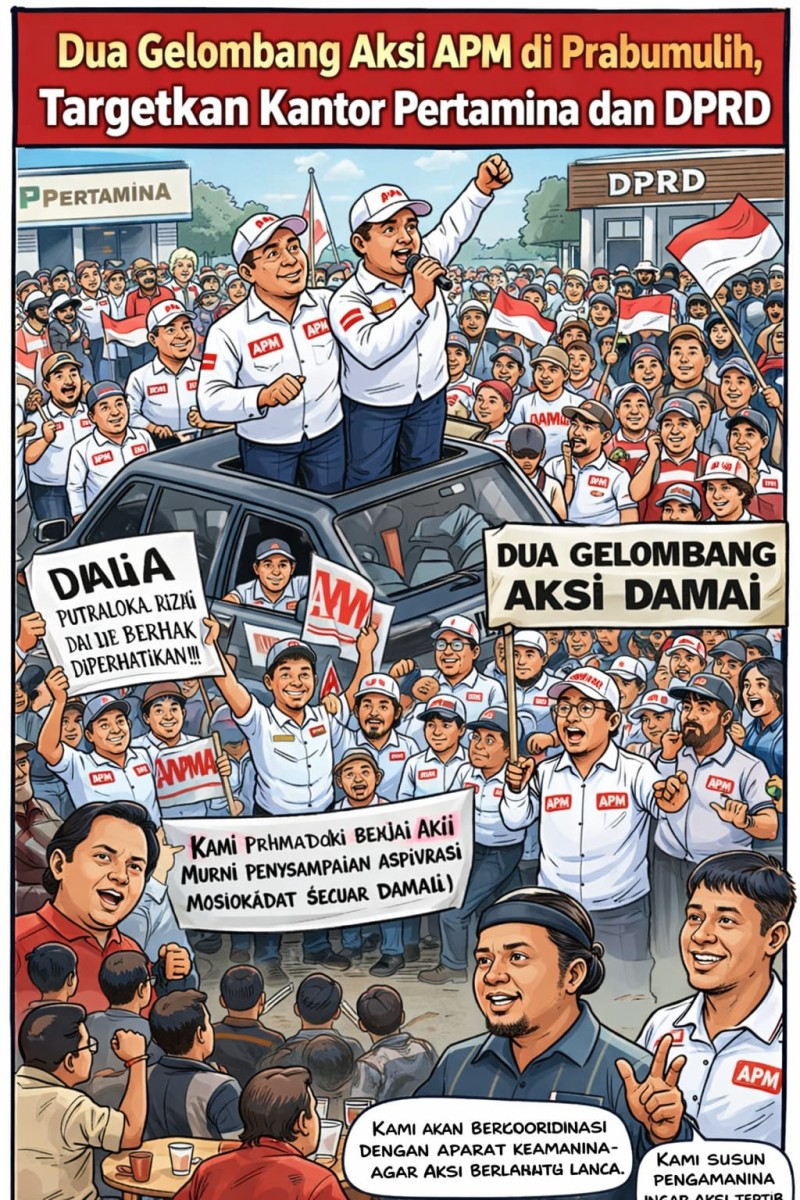 Dua Gelombang Aksi APM di Prabumulih, Targetkan Kantor Pertamina dan DPRD