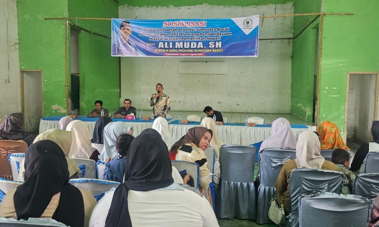 Perkuat Pemerintahan Nagari, Ali Muda Sosialisasikan Perda Nomor 8 Tahun 2021